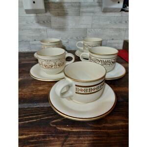 Vintage General Foods International Coffee Cup and Saucer Sets, Lot of 5